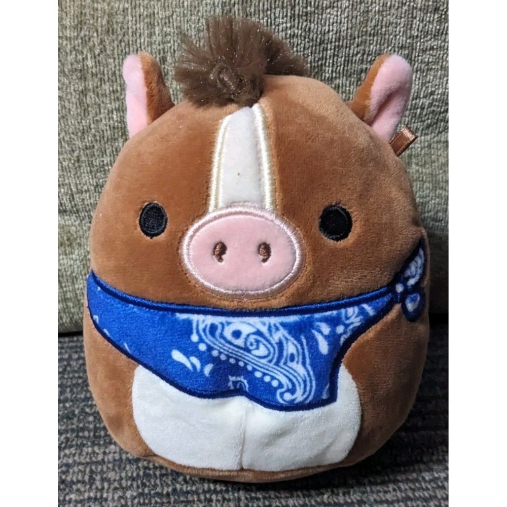 Squishmallow Brisby‎ Horse Blue Neckerchief 5" Plush Animal Farm Bandana Squad